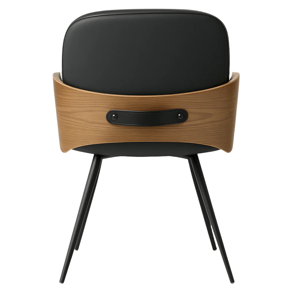 3579 FIX WITH BACK WOOD COLOR PU BLACK