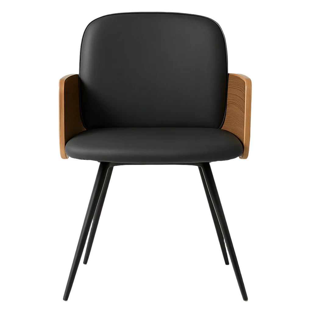 3579 FIX WITH BACK WOOD COLOR PU BLACK